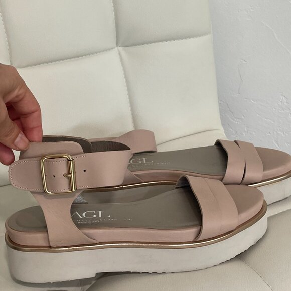 AGL Nude  leather sandals size 38.5 - Picture 1 of 4